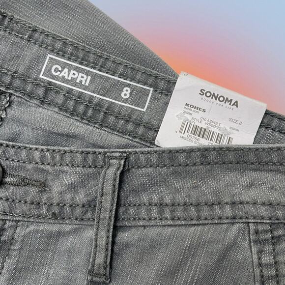 SONOMA Women’s 8 Gray Lightweight Denim Capri Pant - Picture 4 of 4